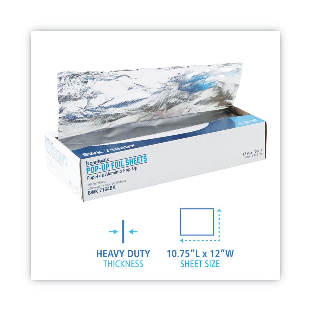 Heavy-Duty Aluminum Foil Pop-Up Sheets, 12 x 10.75, 200/Box, 12 Boxes/Carton - Image 4
