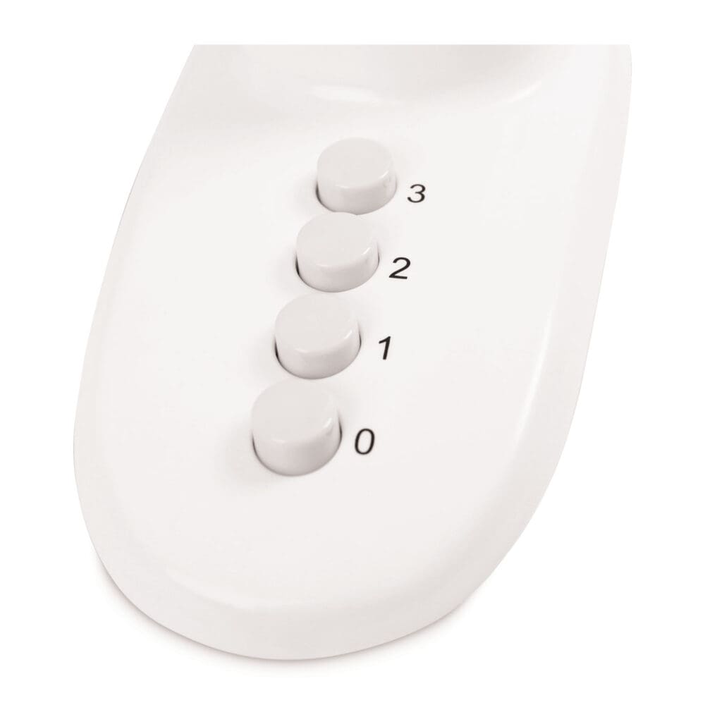 12" 3-Speed Oscillating Desk Fan, Plastic, White - Image 4