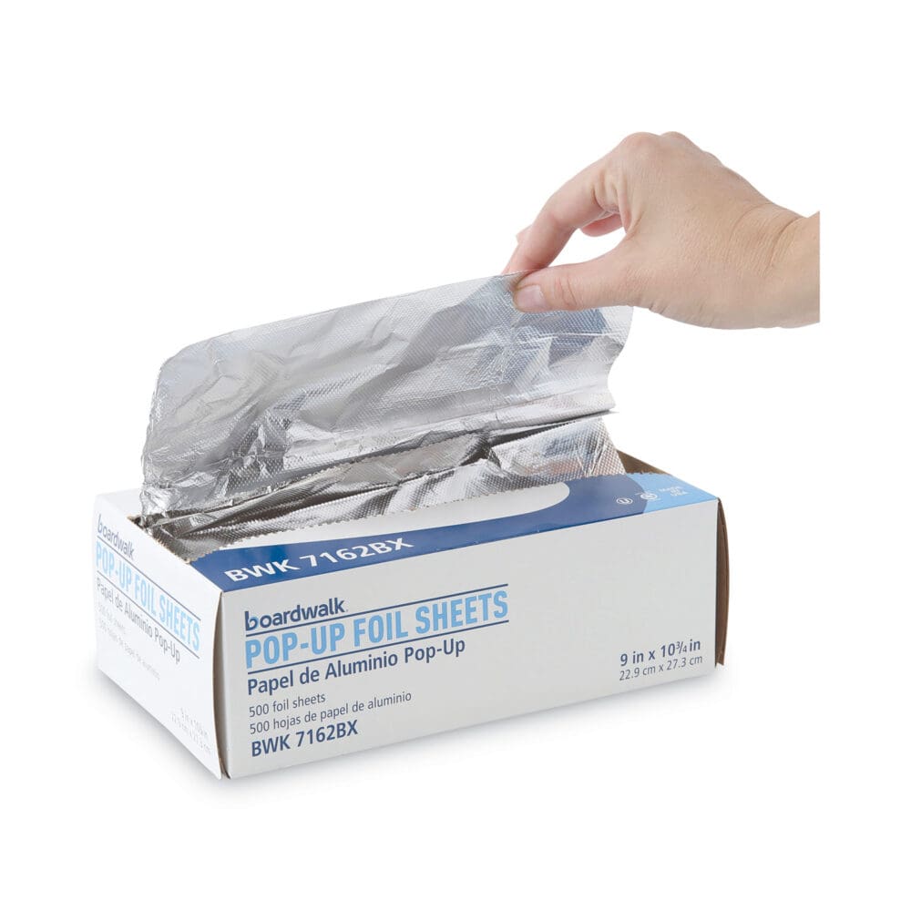 Standard Aluminum Foil Pop-Up Sheets, 9 x 10.75, 500/Box, 6 Boxes/Carton - Image 2