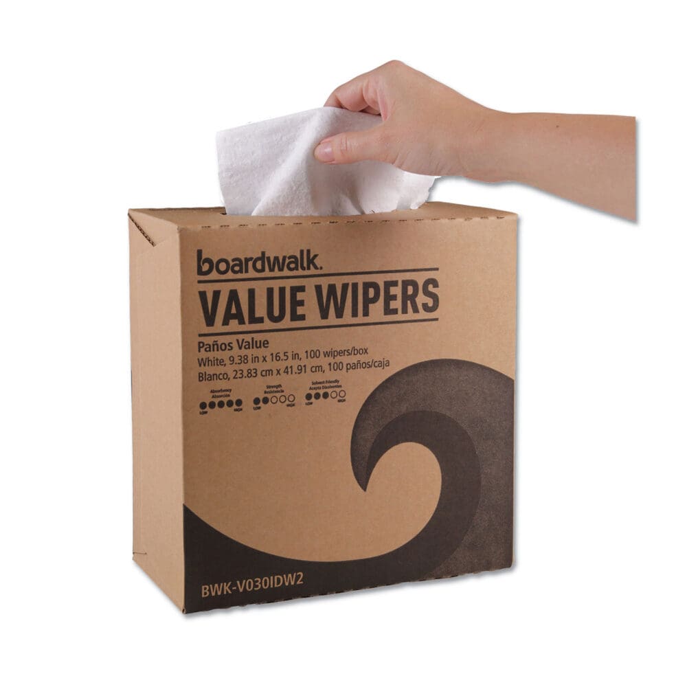 DRC Wipers, 9.33 x 16.5, White, 100 Dispenser Packs, 9 Dispenser Packs/Carton - Image 4