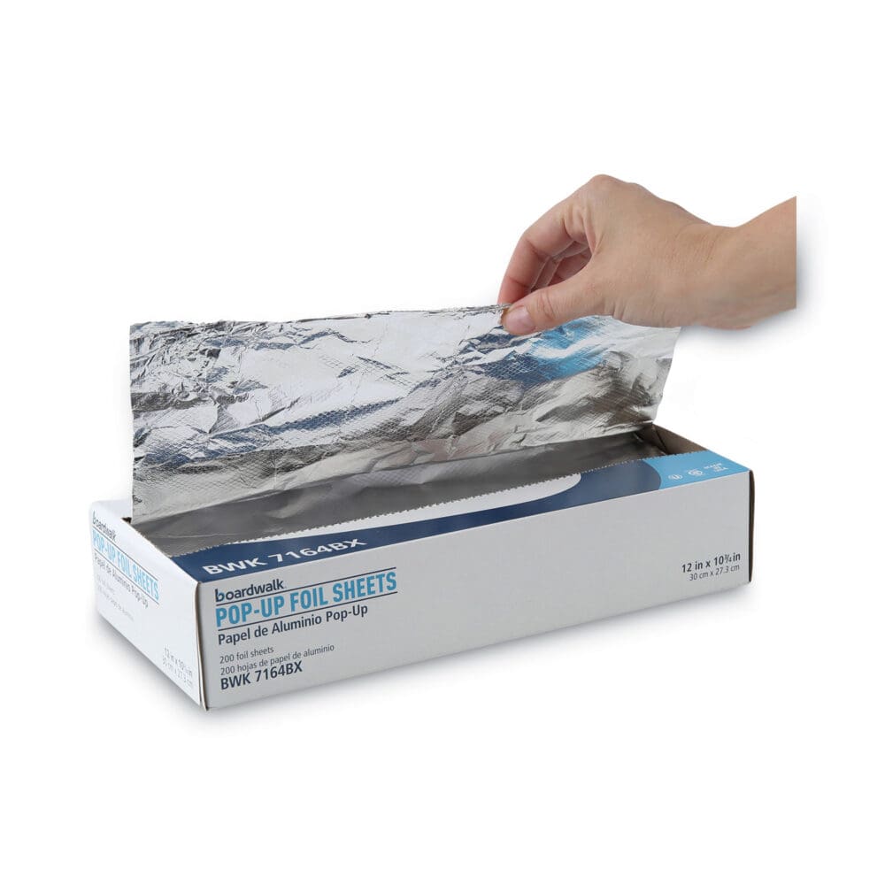 Heavy-Duty Aluminum Foil Pop-Up Sheets, 12 x 10.75, 200/Box, 12 Boxes/Carton - Image 2
