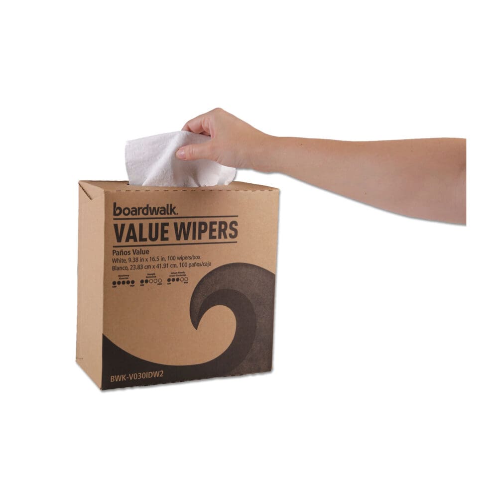 DRC Wipers, 9.33 x 16.5, White, 100 Dispenser Packs, 9 Dispenser Packs/Carton - Image 6