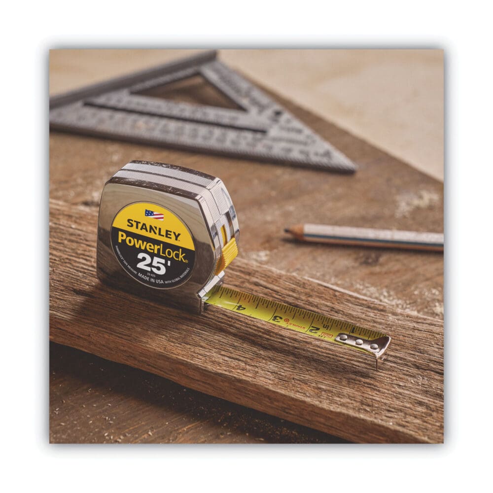 Powerlock II Power Return Rule, 1" x 25 ft, Chrome/Yellow - Image 3