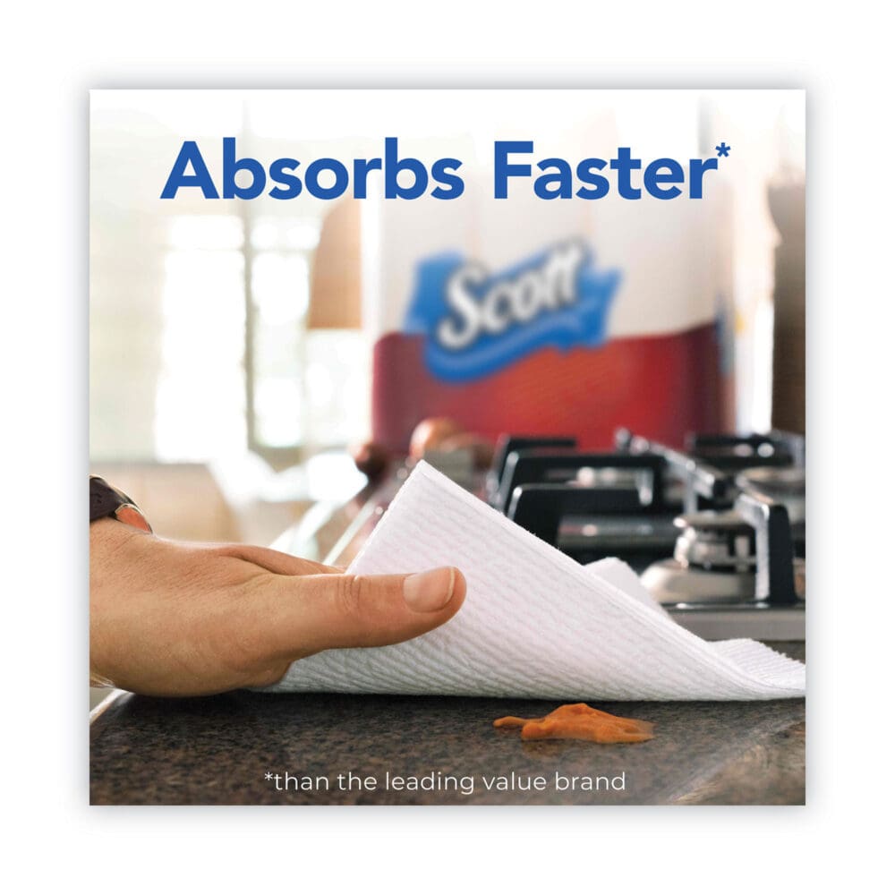 Choose-A-Sheet Mega Kitchen Roll Paper Towels, White, 1-Ply, 6.5 x 11, 102 Sheets/Roll, 12 Rolls/Pack - Image 8