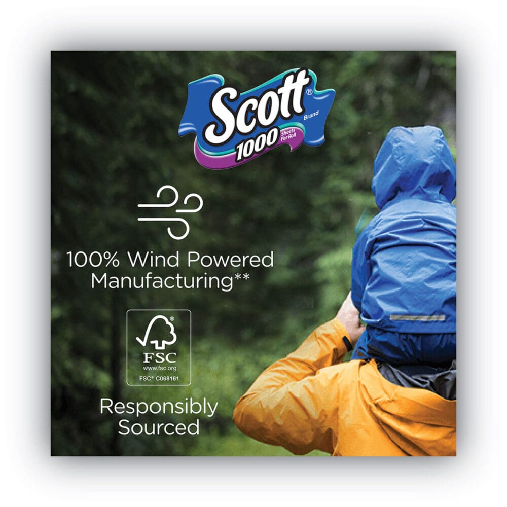 Standard Roll Bathroom Tissue, Septic Safe, 1-Ply, White, 1,000 Sheets/Roll, 20/Pack, 2 Packs/Carton - Image 11