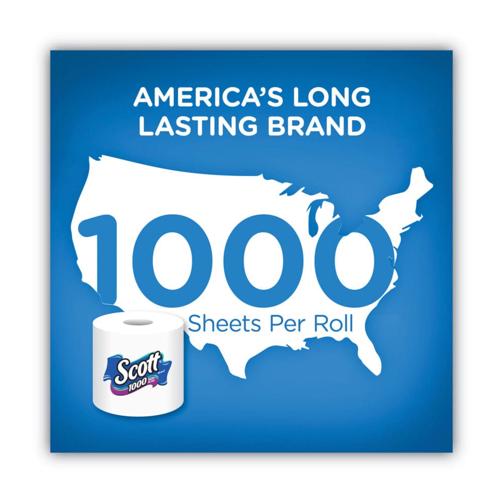 1000 Bathroom Tissue, Septic Safe, 1-Ply, White, 1,000 Sheet/Roll, 20/Pack - Image 7