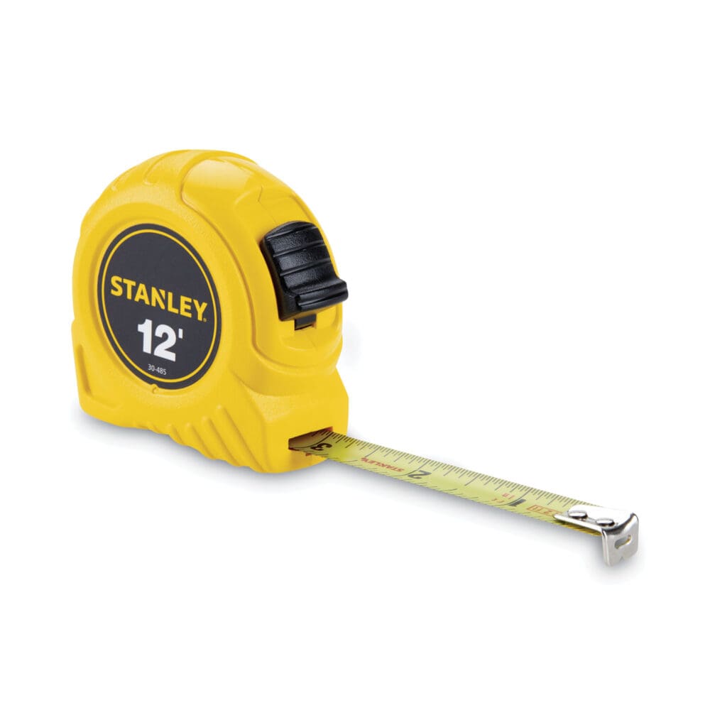 Power Return Tape Measure w/Belt Clip, 0. 12ft, Yellow - Image 4