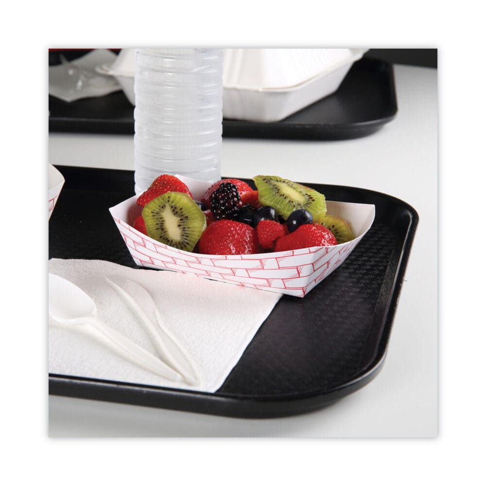 Paper Food Baskets, 2 lb Capacity, Red/White, 1,000/Carton - Image 3