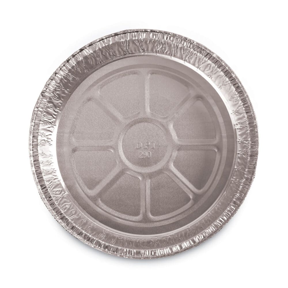 Round Aluminum To-Go Containers, 48 oz, 9" Diameter x 1.66"h, Silver, 500/Carton - Image 8
