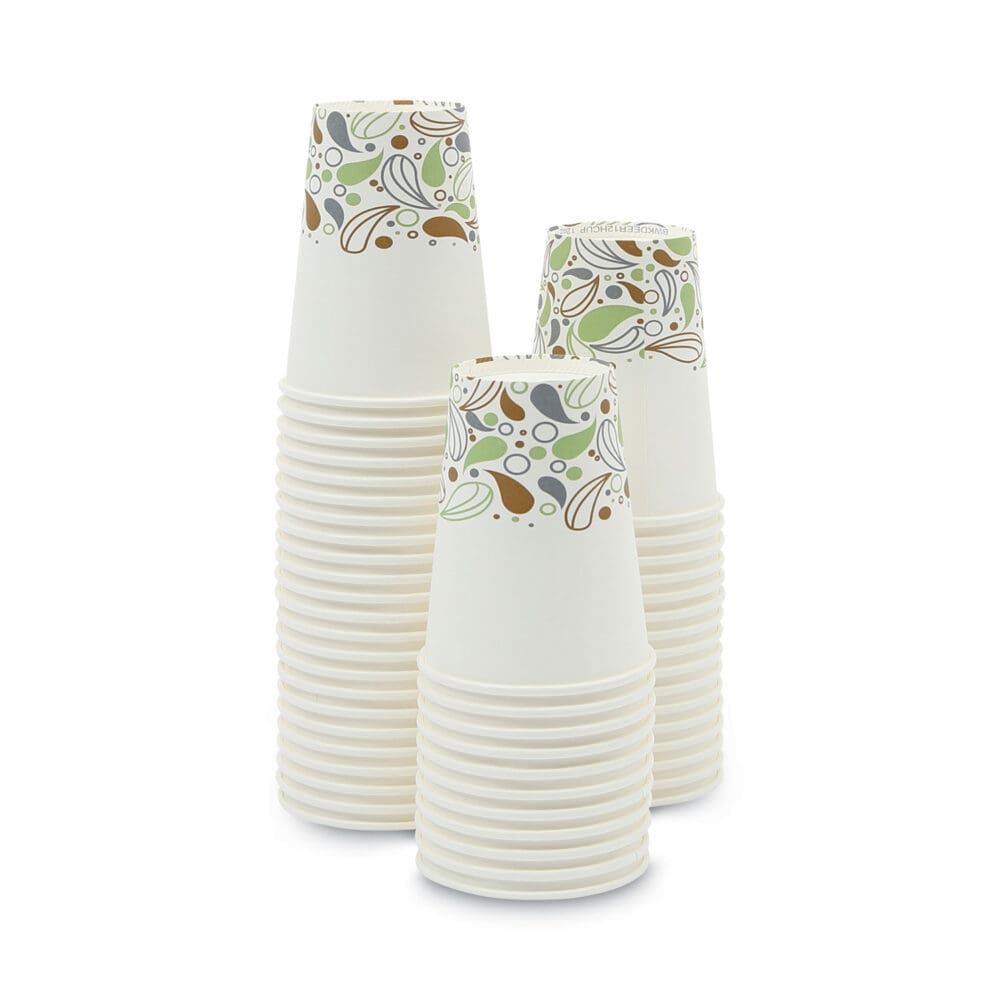 Deerfield Printed Paper Hot Cups, 12 oz, 50 Cups/Sleeve, 20 Sleeves/Carton - Image 2