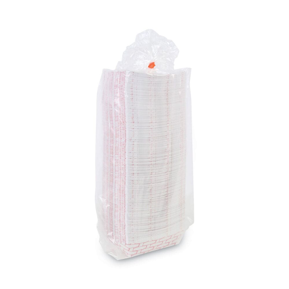 Paper Food Baskets, 2 lb Capacity, Red/White, 1,000/Carton - Image 7