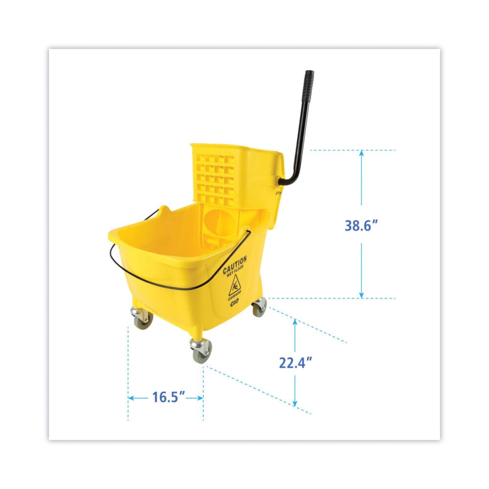Pro-Pac Side-Squeeze Wringer/Bucket Combo, 8.75 gal, Yellow/Silver - Image 5