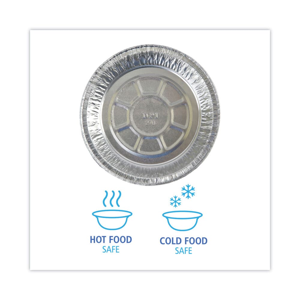 Round Aluminum To-Go Containers, 24 oz, 7" Diameter x 1.47"h, Silver, 500/Carton - Image 5