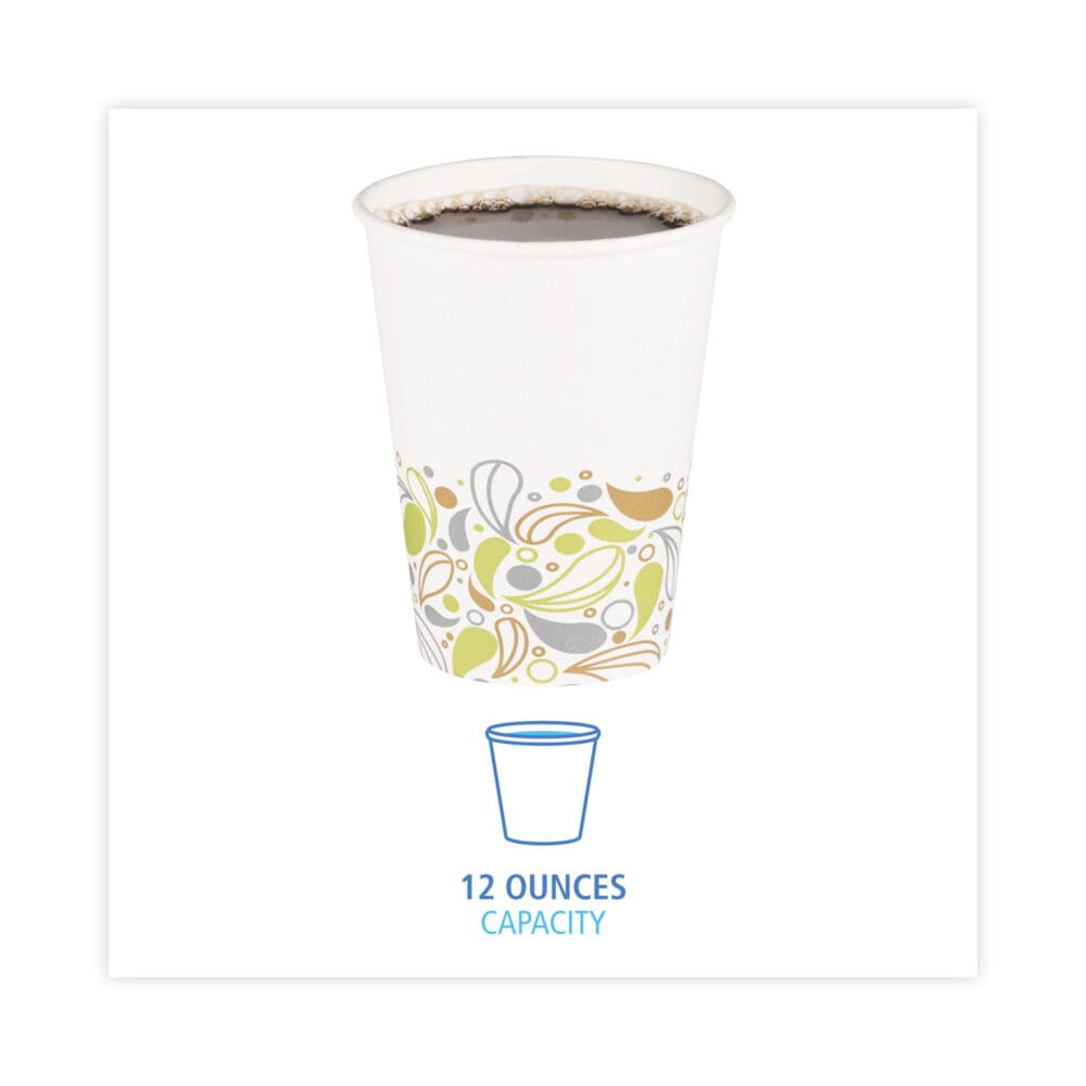 Deerfield Printed Paper Hot Cups, 12 oz, 50 Cups/Sleeve, 20 Sleeves/Carton - Image 5