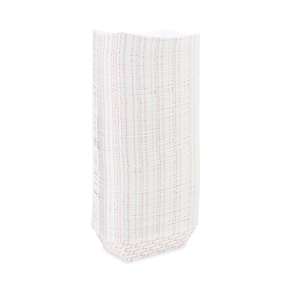 Paper Food Baskets, 3 lb Capacity, Red/White, 500/Carton - Image 5