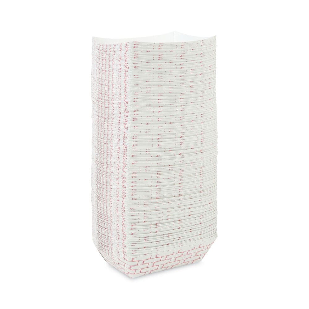 Paper Food Baskets, 2.5 lb Capacity, Red/White, 500/Carton - Image 6