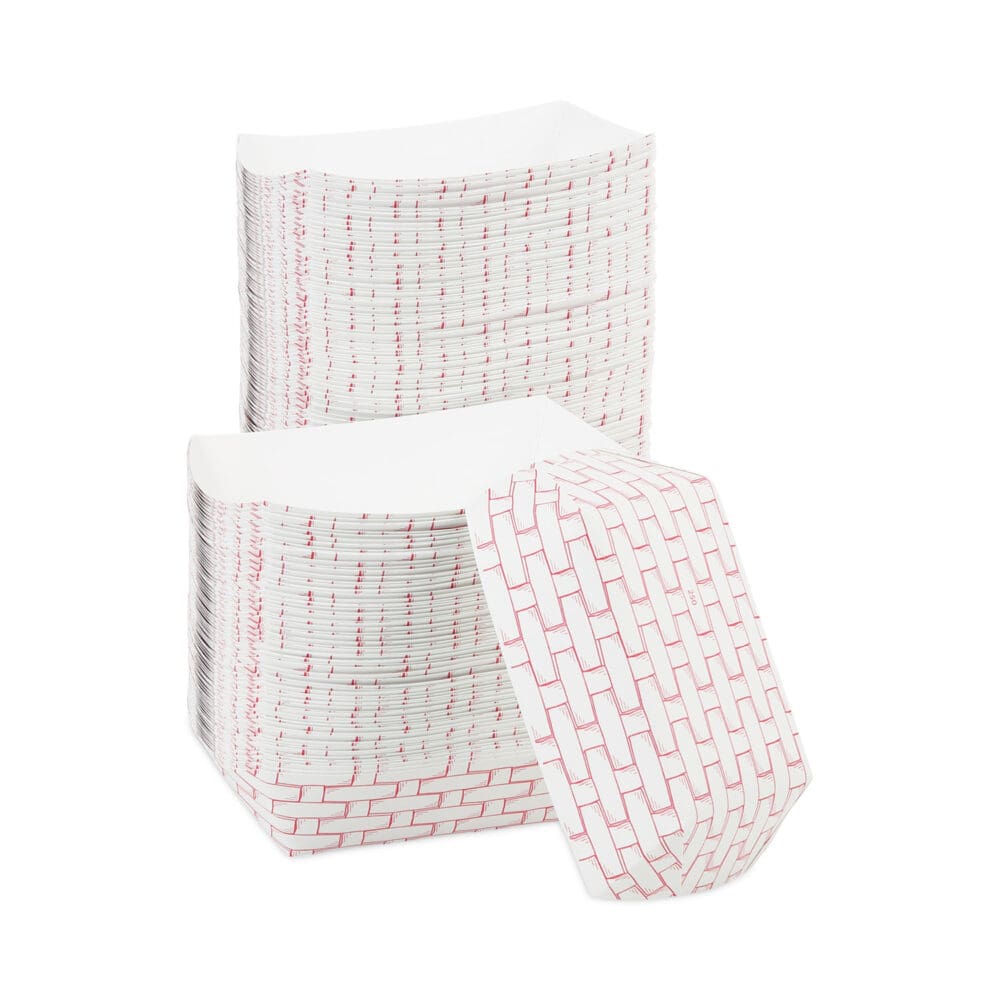 Paper Food Baskets, 2.5 lb Capacity, Red/White, 500/Carton - Image 5