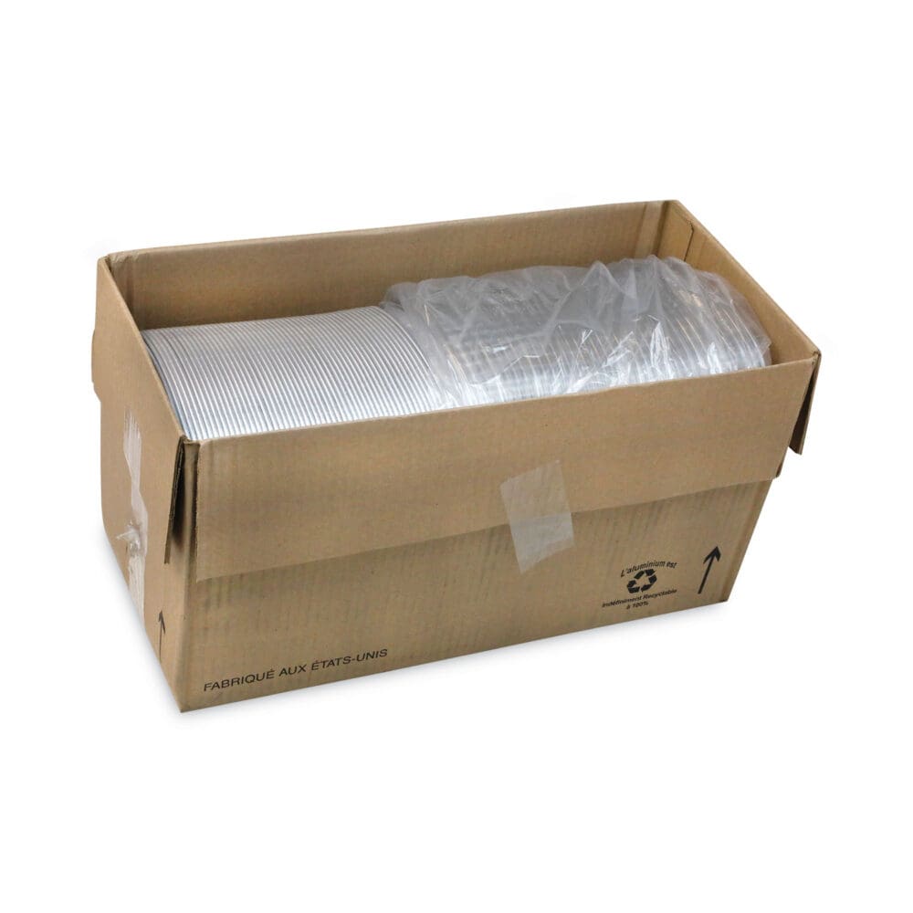 Classic Carry-Out Container, 46 oz, 9.75 x 7.75 x 1.75, Silver, Aluminum, 50/Carton - Image 3