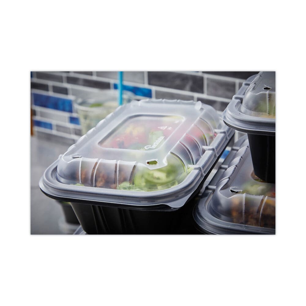 EarthChoice Entree2Go Takeout Container Vented Lid, 11.75 x 8.75 x 0.98, Clear, Plastic, 200/Carton - Image 5