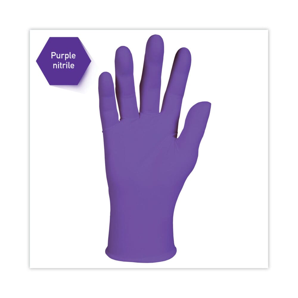 PURPLE NITRILE Exam Gloves, 242 mm Length, Medium, Purple, 100/Box - Image 6