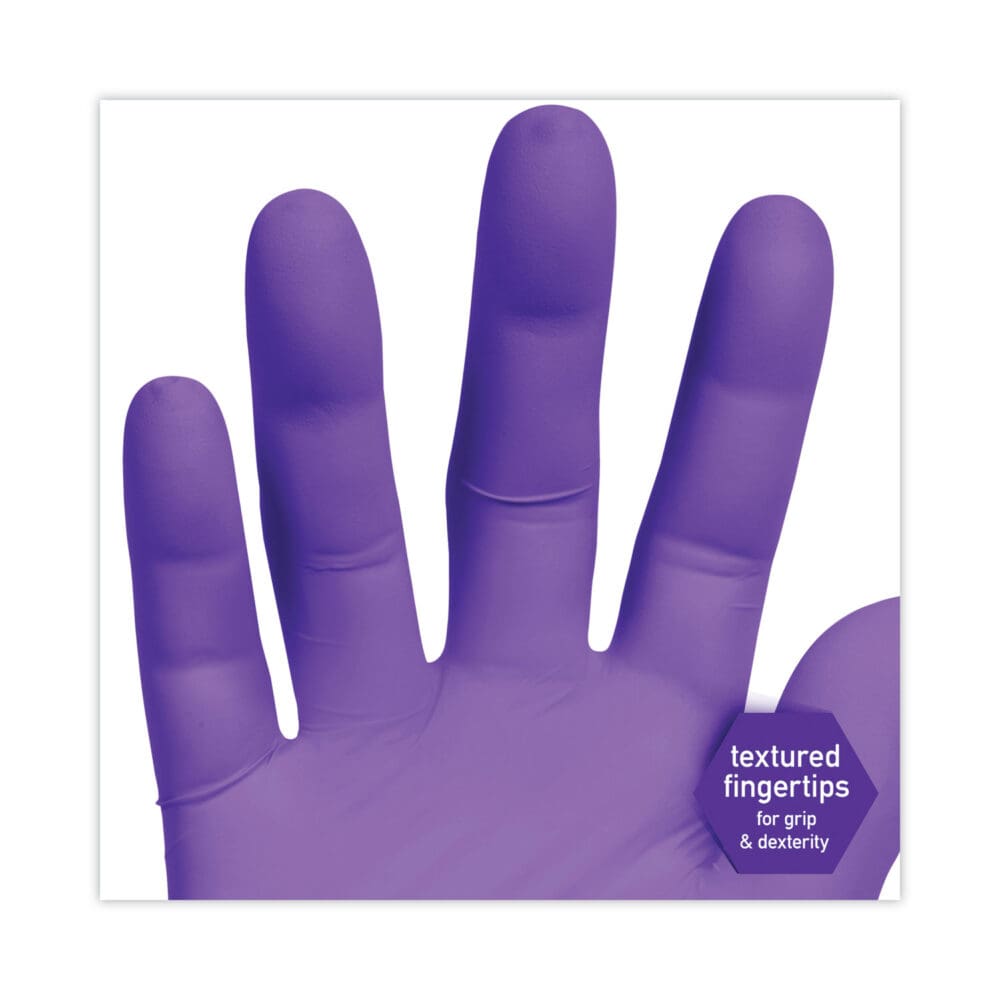 PURPLE NITRILE Exam Gloves, 242 mm Length, Medium, Purple, 100/Box - Image 3