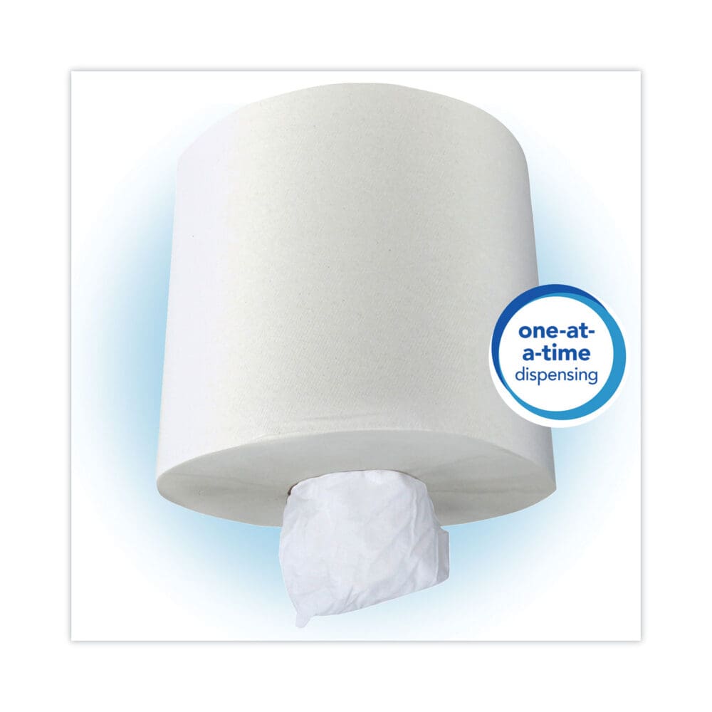 Essential Roll Center-Pull Towels, 1-Ply, 8 x 12, White, 700/Roll, 6 Rolls/Carton - Image 2