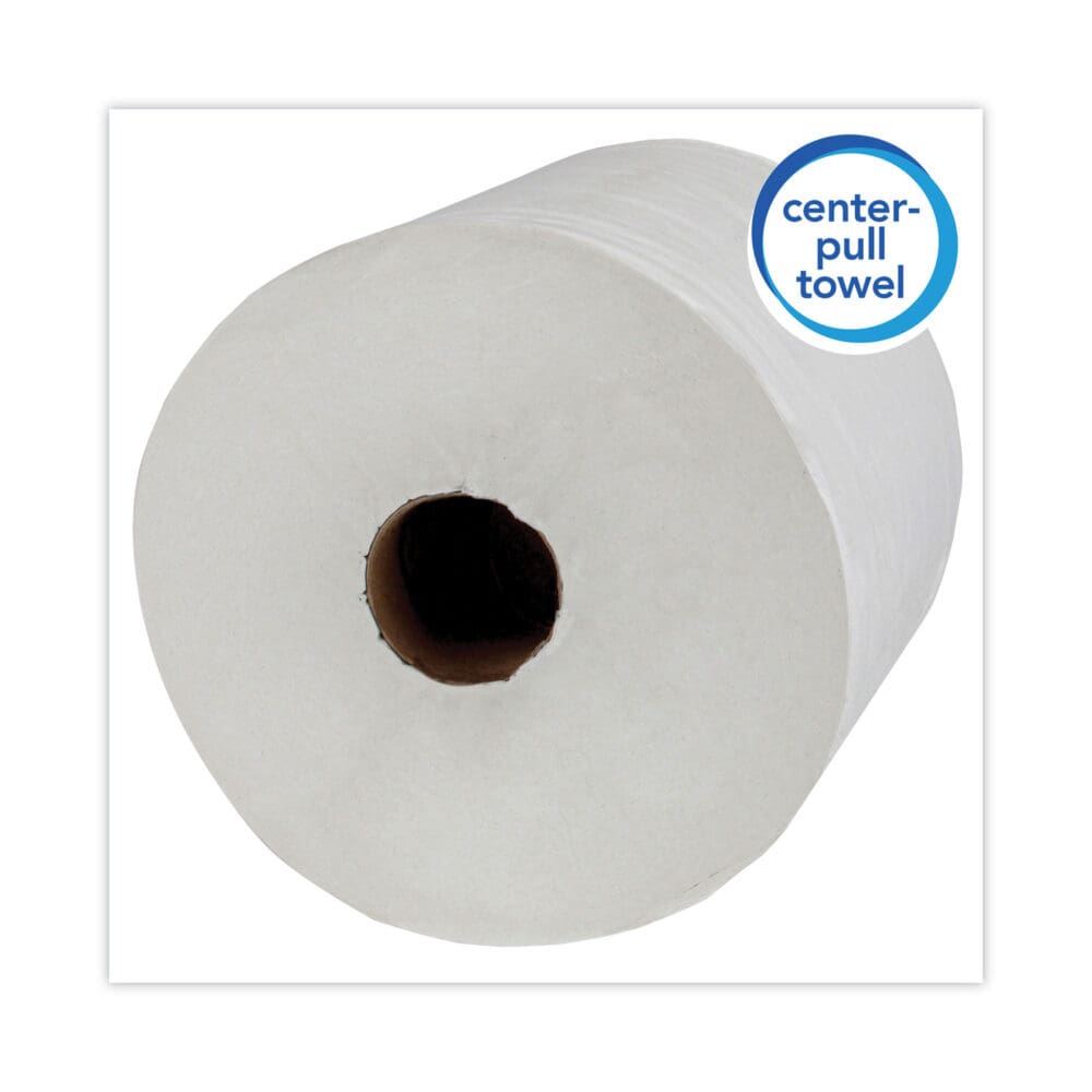 Essential Roll Center-Pull Towels, 1-Ply, 8 x 12, White, 700/Roll, 6 Rolls/Carton - Image 3