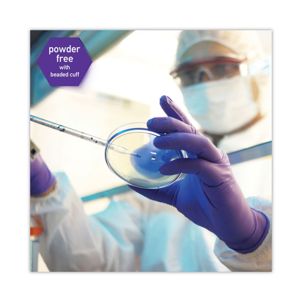PURPLE NITRILE Exam Gloves, 242 mm Length, Medium, Purple, 100/Box - Image 4