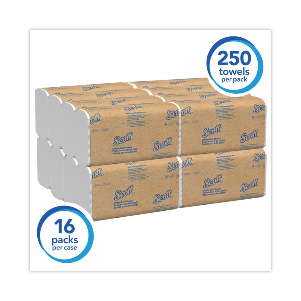 Essential Single-Fold Towels, Absorbency Pockets, 9.3 x 10.5, 250/Pack, 16 Packs/Carton - Image 6