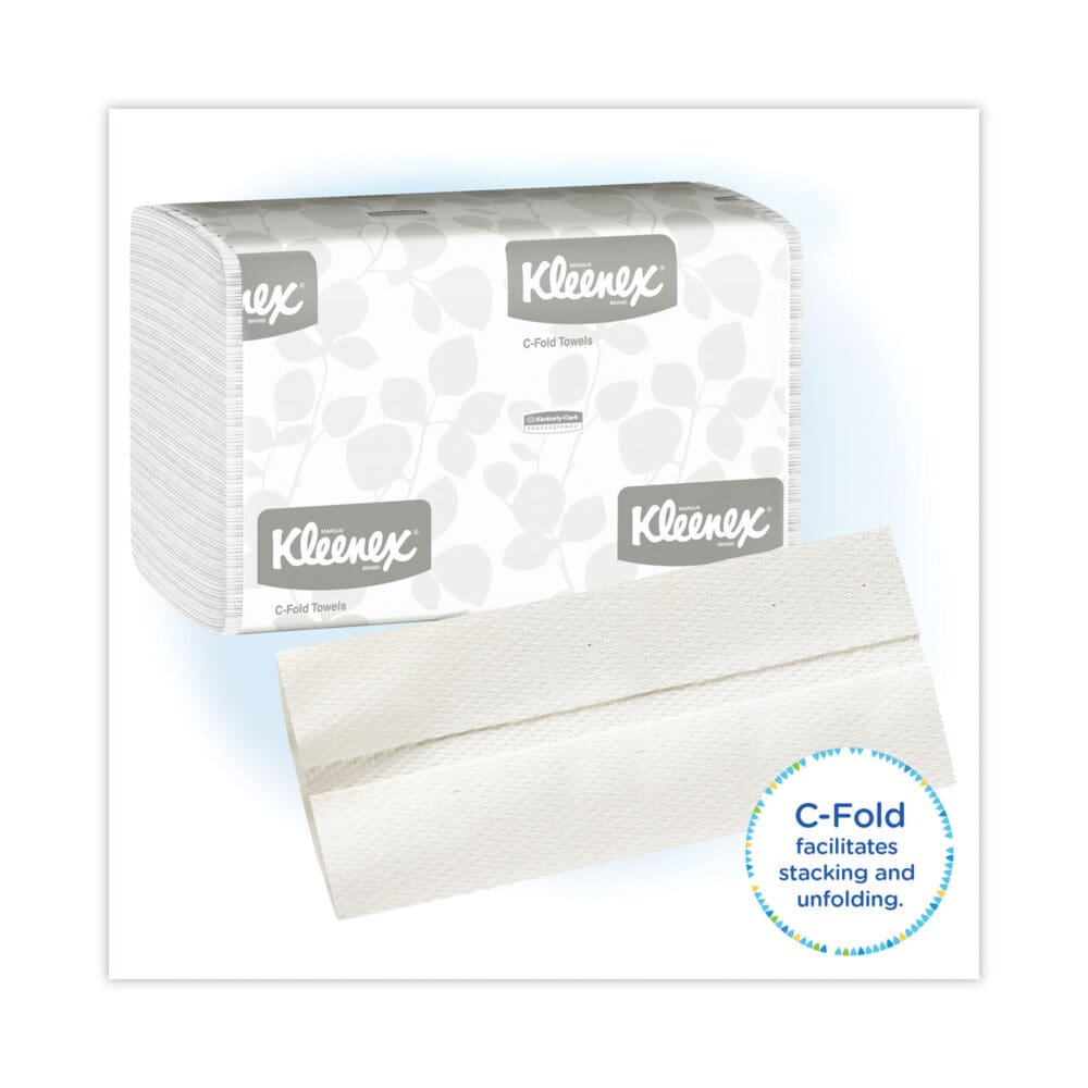 C-Fold Paper Towels, 1-Ply, 10.13 x 13.15, White, 150/Pack, 16 Packs/Carton - Image 5