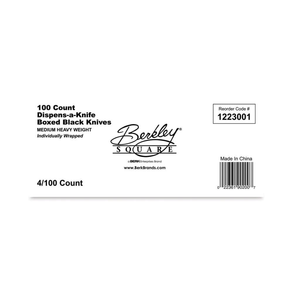 Dispens-a-Knife, Individually Wrapped, Mediumweight, Plastic, Black, 100/Box - Image 2