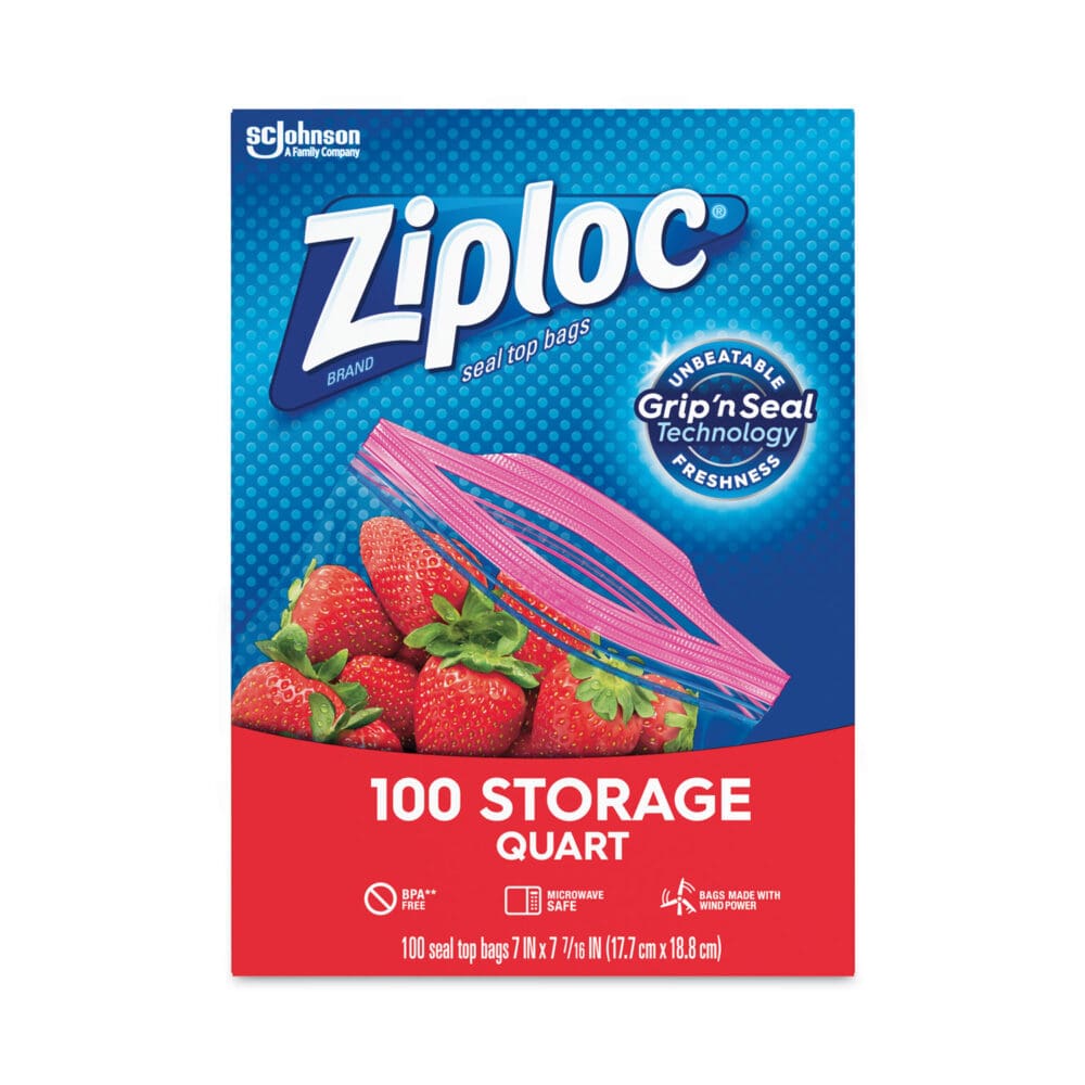 Seal Top Bags, 1 qt, 7.44" x 7", Clear, 100/Box - Image 5