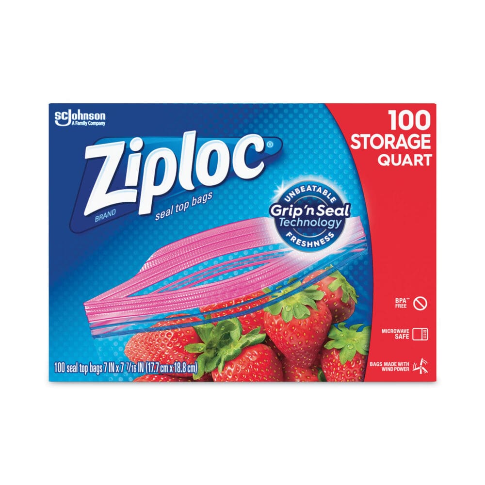 Seal Top Bags, 1 qt, 7.44" x 7", Clear, 100/Box - Image 3