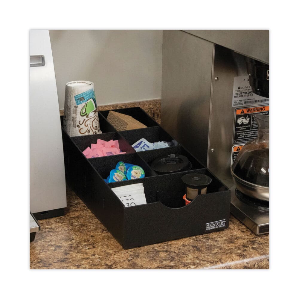 Condiment Caddy, 7 Compartments, 8.75 x 16 x 5.25, Black - Image 6