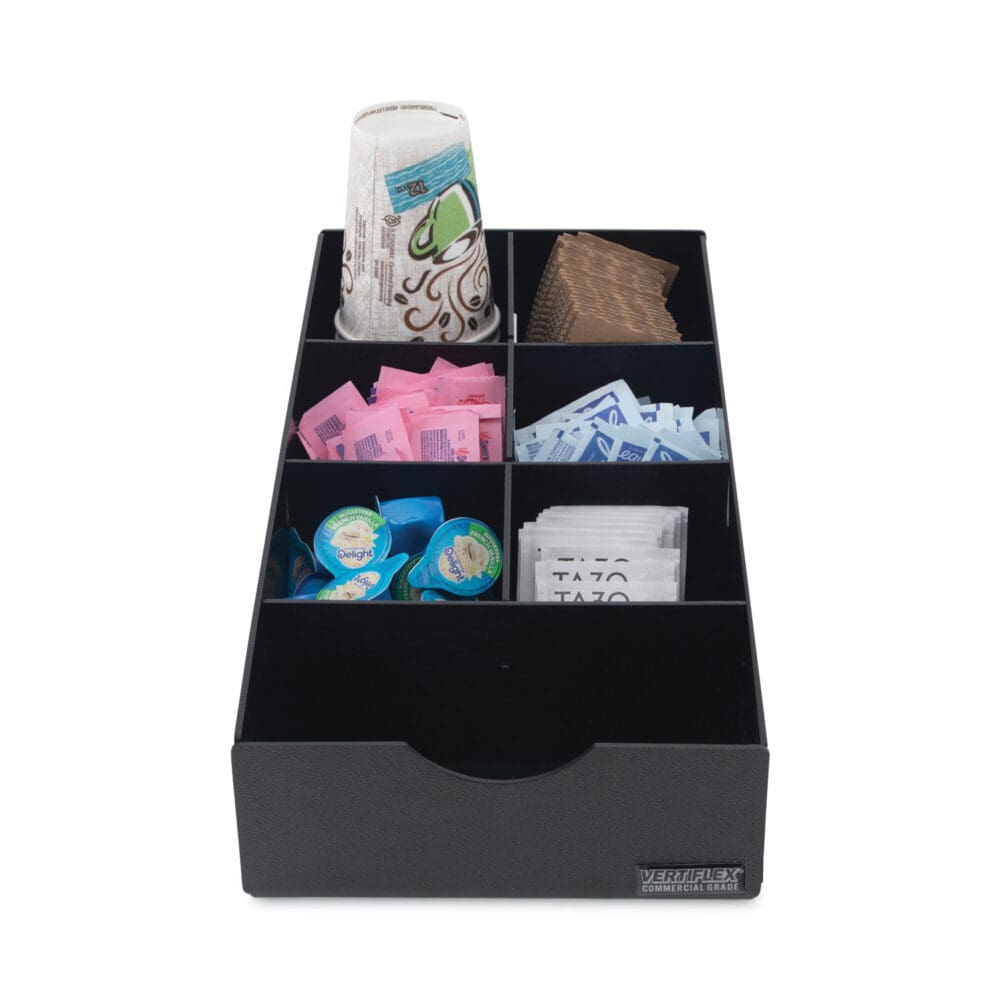 Condiment Caddy, 7 Compartments, 8.75 x 16 x 5.25, Black - Image 5