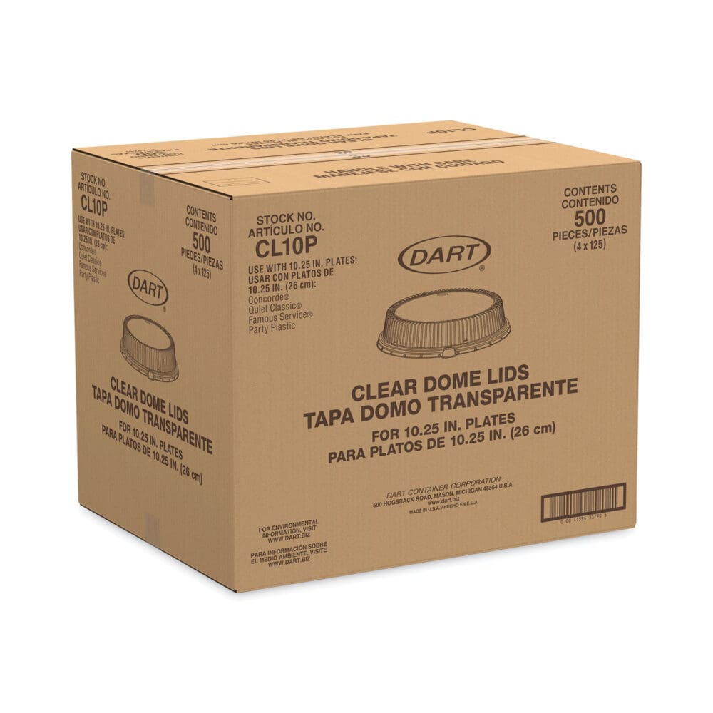 Dome Covers fit 10" Disposable Plates, Clear, Plastic, 500/Carton - Image 2