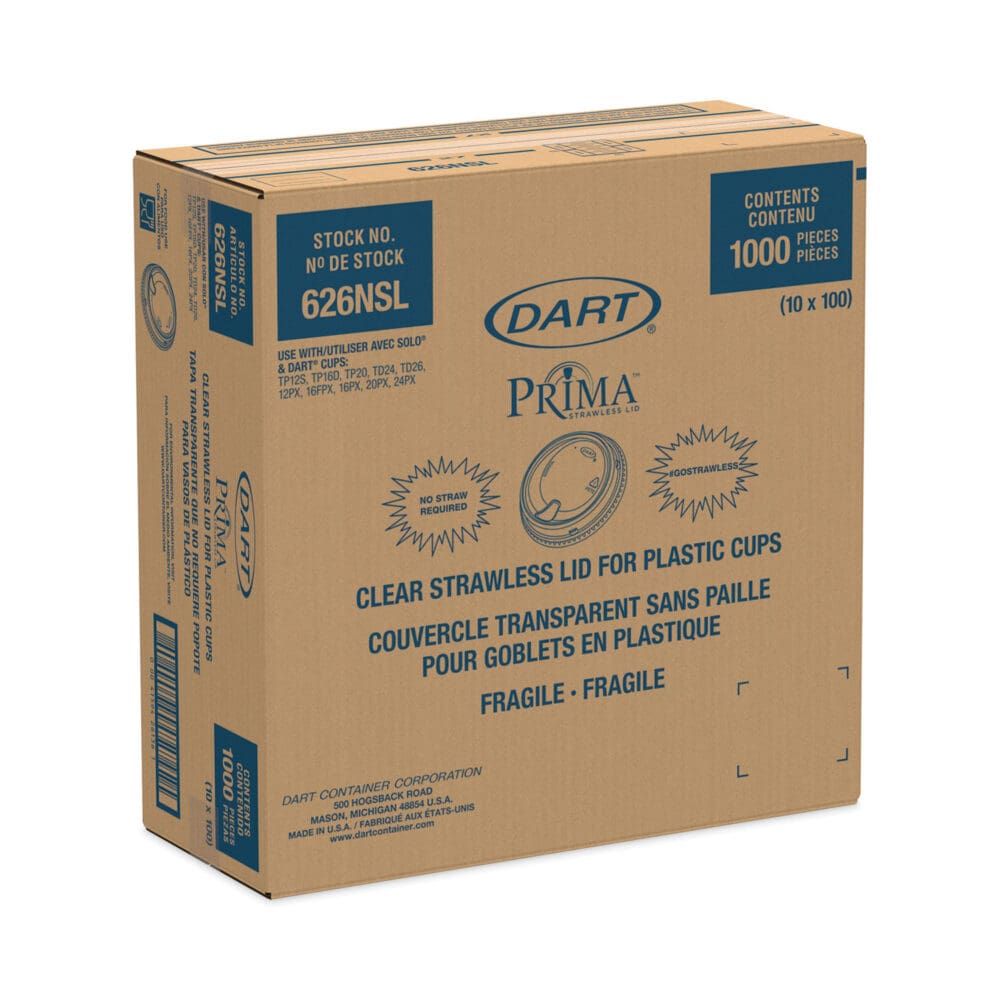 Prima Strawless Plastic Lids, Fits 12 oz to 26 oz Cups, Clear, 1,000/Carton - Image 5
