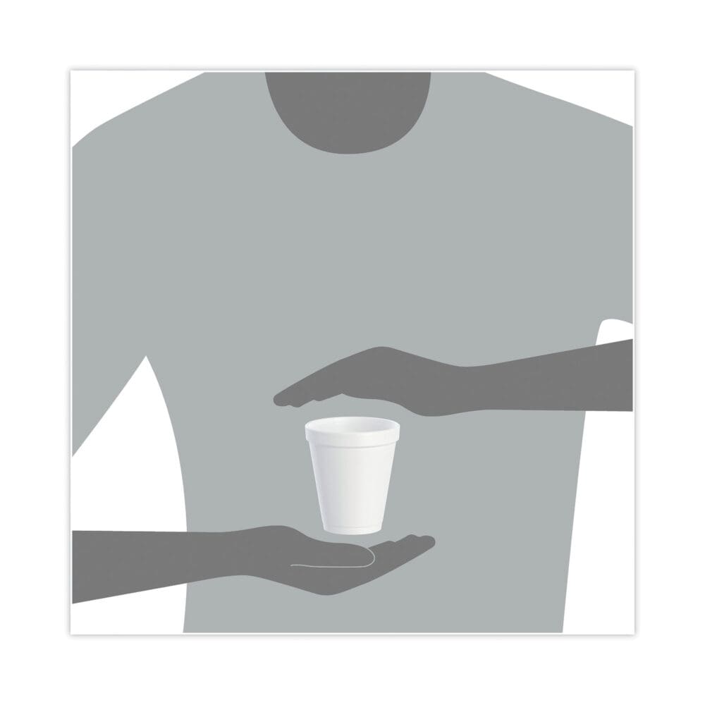 Foam Drink Cups, 8 oz, White, 25/Bag, 40 Bags/Carton - Image 4