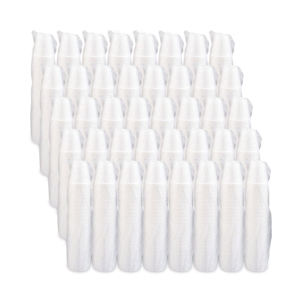 Foam Drink Cups, 8 oz, White, 25/Bag, 40 Bags/Carton - Image 3