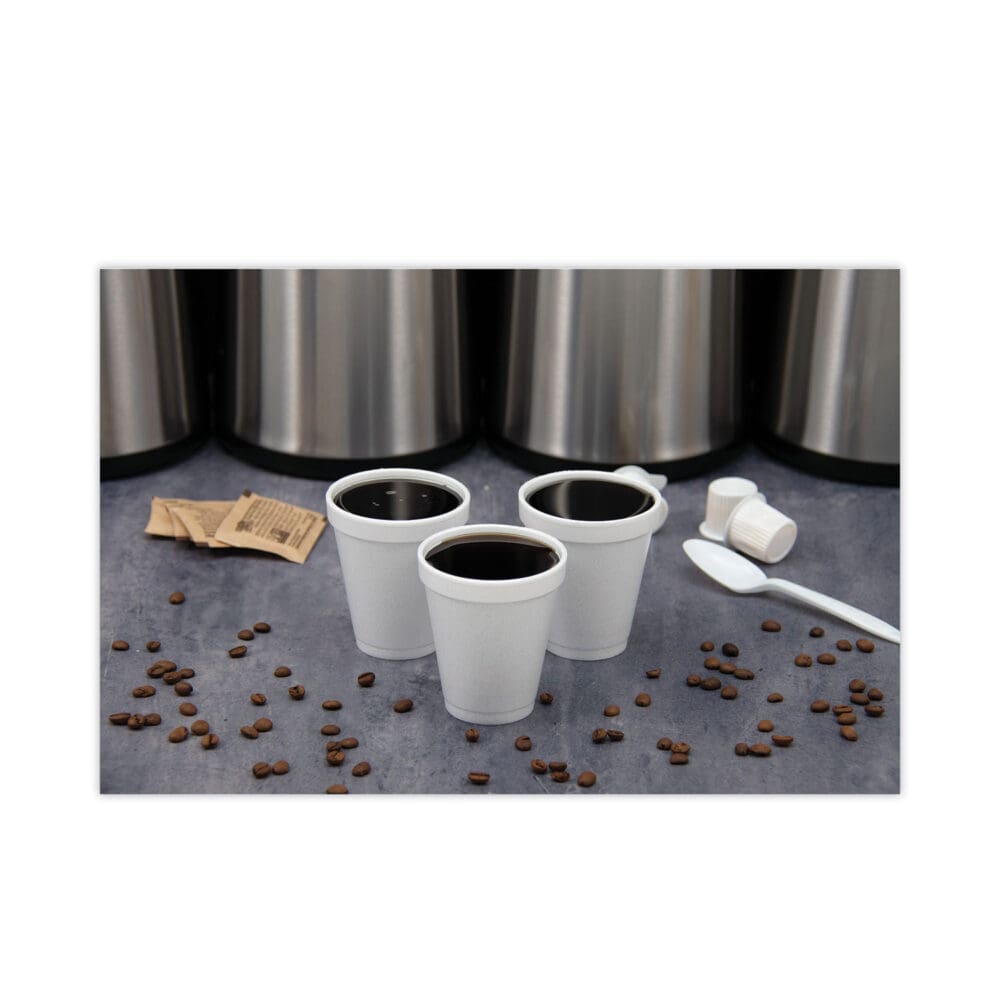 Foam Drink Cups, 6 oz, White, 25/Bag, 40 Bags/Carton - Image 5