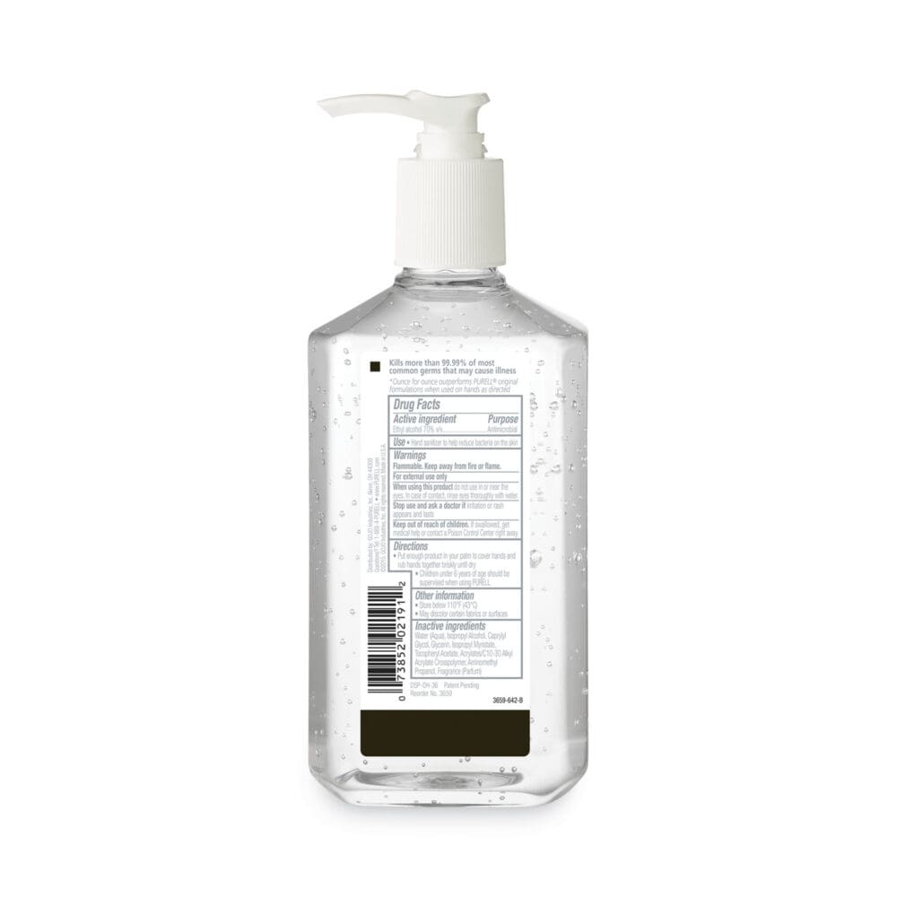 Advanced Hand Sanitizer Refreshing Gel, 12 oz Pump Bottle, Clean Scent, 12/Carton - Image 7
