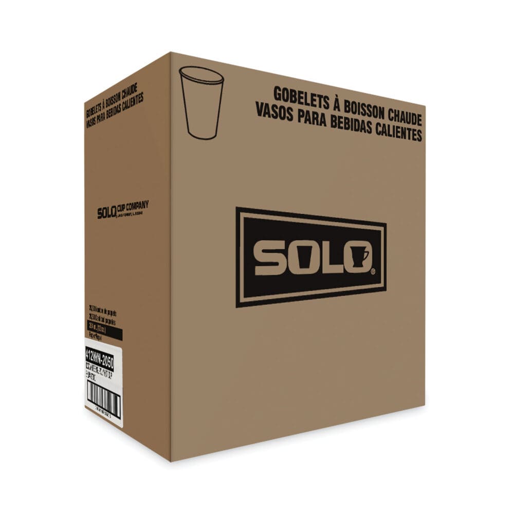 Single-Sided Poly Paper Hot Cups, 12 oz, White, 50/Bag, 20 Bags/Carton - Image 2