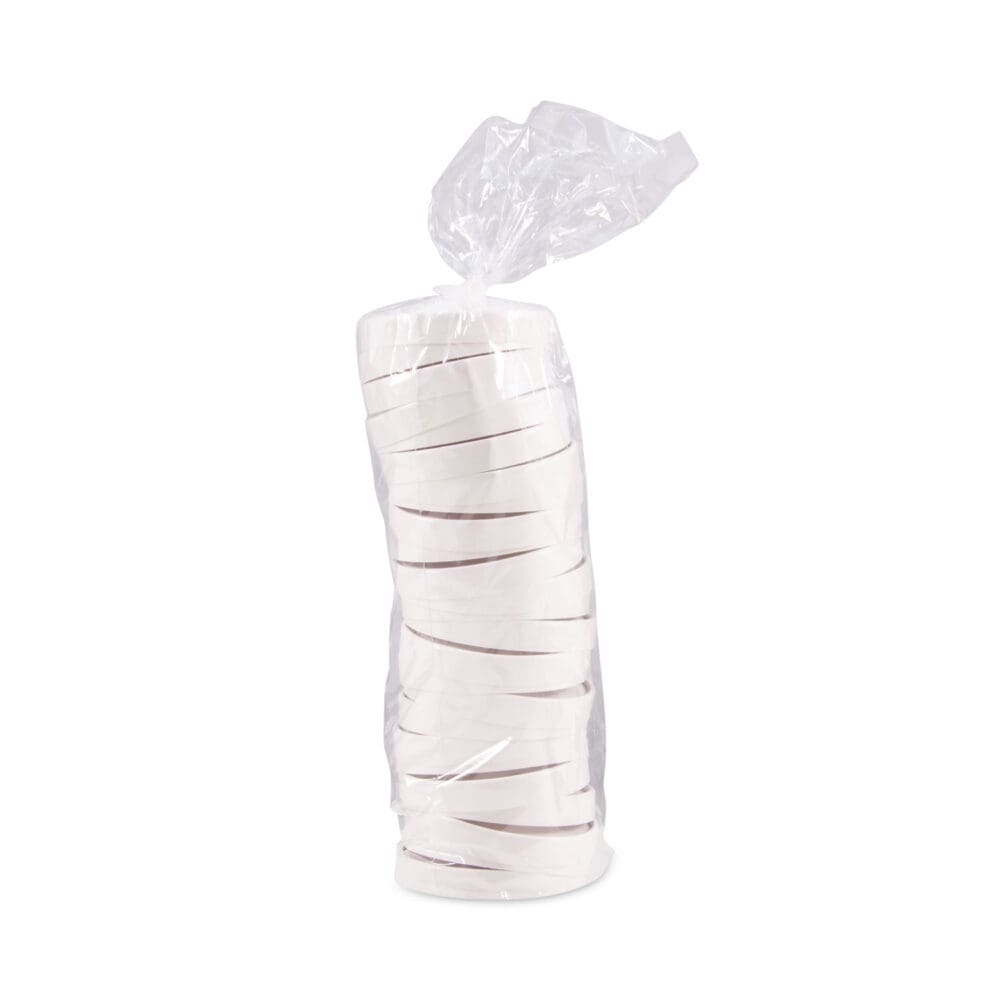 Spiral-Wound Paper Hot Cup Lids, Fits 16 oz Cups, White, 25/Sleeve, 20 Sleeves/Carton - Image 2