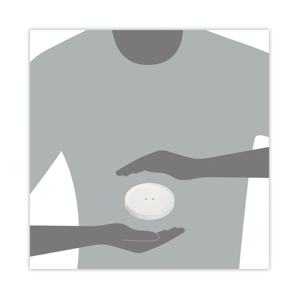 Paper Lids for Food Containers, For 16 oz Containers, Vented, 3.9" Diameter x 0.9"h, White, 25/Bag, 20 Bags/Carton - Image 4