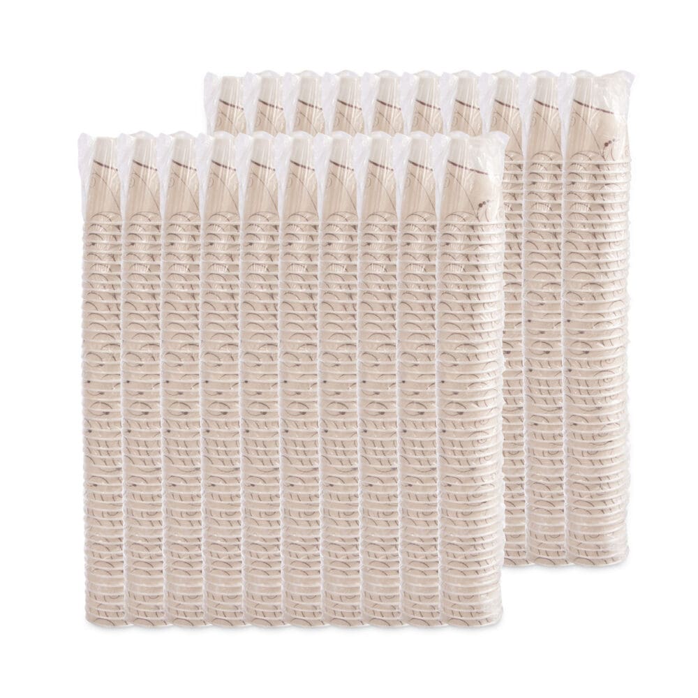 Trophy Plus Dual Temperature Insulated Cups in Symphony Design, 9 oz, Beige, Individual Wrapped, 900/Carton - Image 3