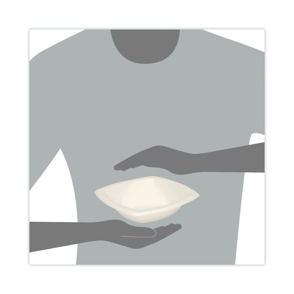 Bare Eco-Forward Sugarcane Dinnerware, ProPlanet Seal, Bowl, 12 oz, Ivory, 125/Pack, 8 Packs/Carton - Image 4