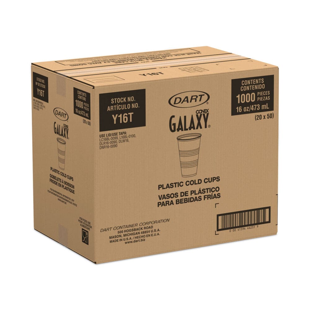 High-Impact Polystyrene Cold Cups, 16 oz, Translucent, 50/Pack - Image 5
