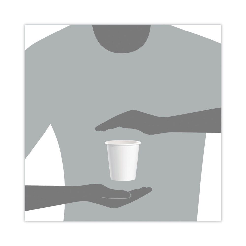Single-Sided Poly Paper Hot Cups, 10 oz, White, 1,000/Carton - Image 4