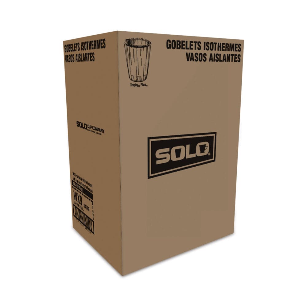 Trophy Plus Dual Temperature Insulated Cups in Symphony Design, 9 oz, Beige, Individual Wrapped, 900/Carton - Image 5