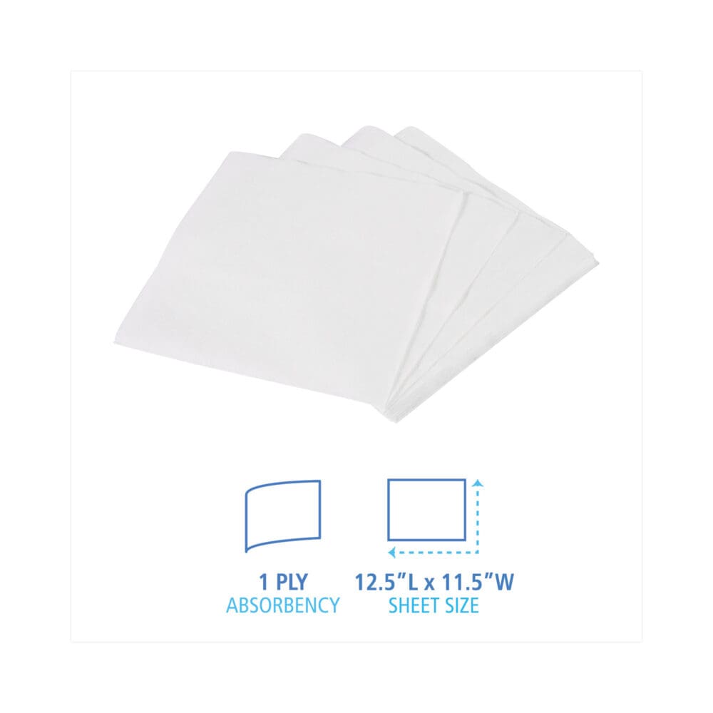 Office Packs Lunch Napkins, 1-Ply, 12 x 12, White, 2,400/Carton - Image 5